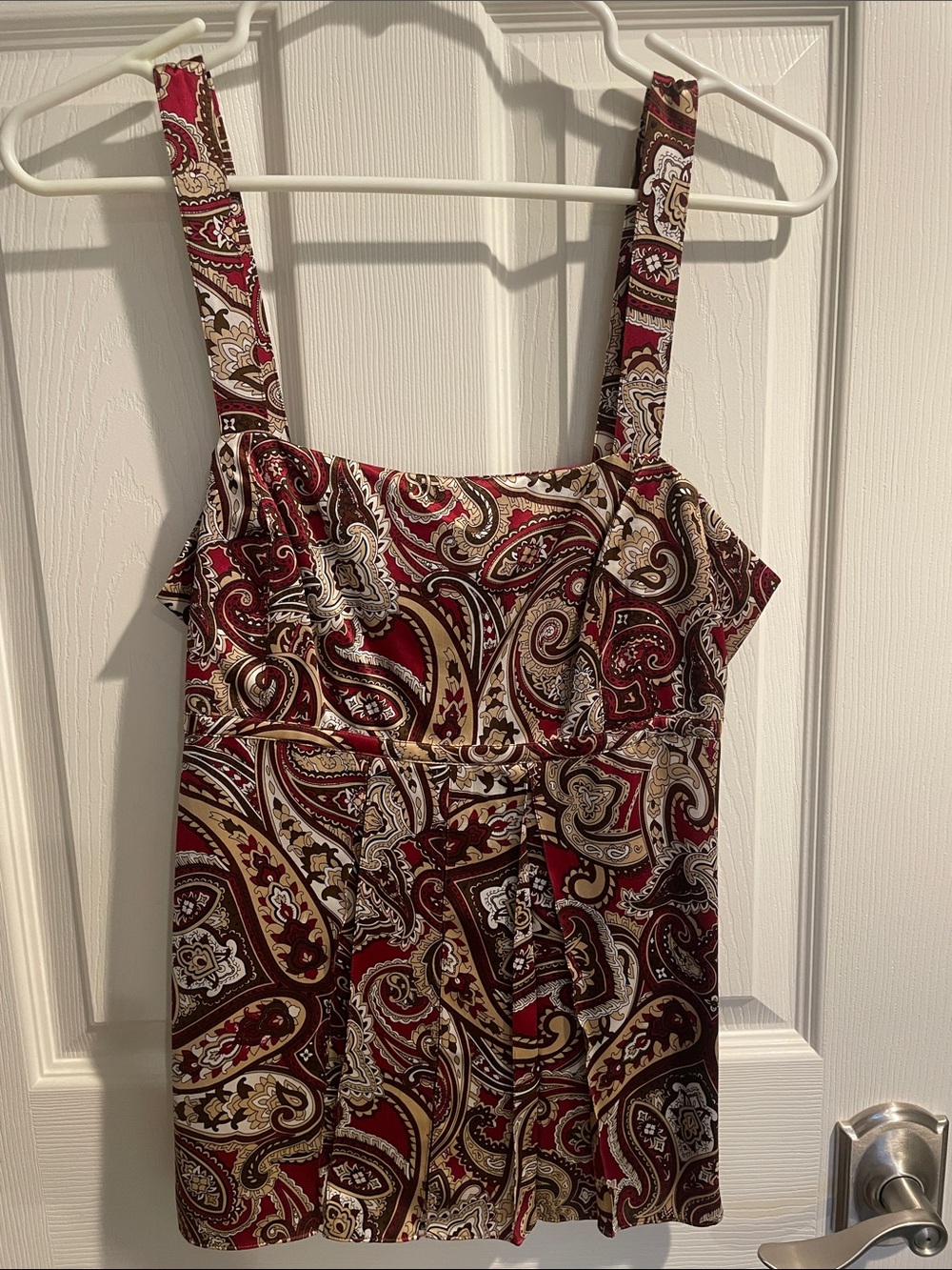 Paisley Burgundy and Cream Tank Top